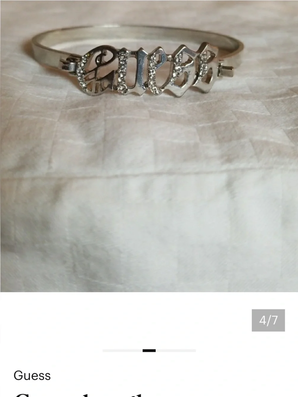 GUESS Silver-Tone Double G Link Bracelet and cuff bracelet